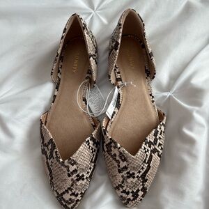 Old navy Women's Snakeskin Flats - Black and Tan